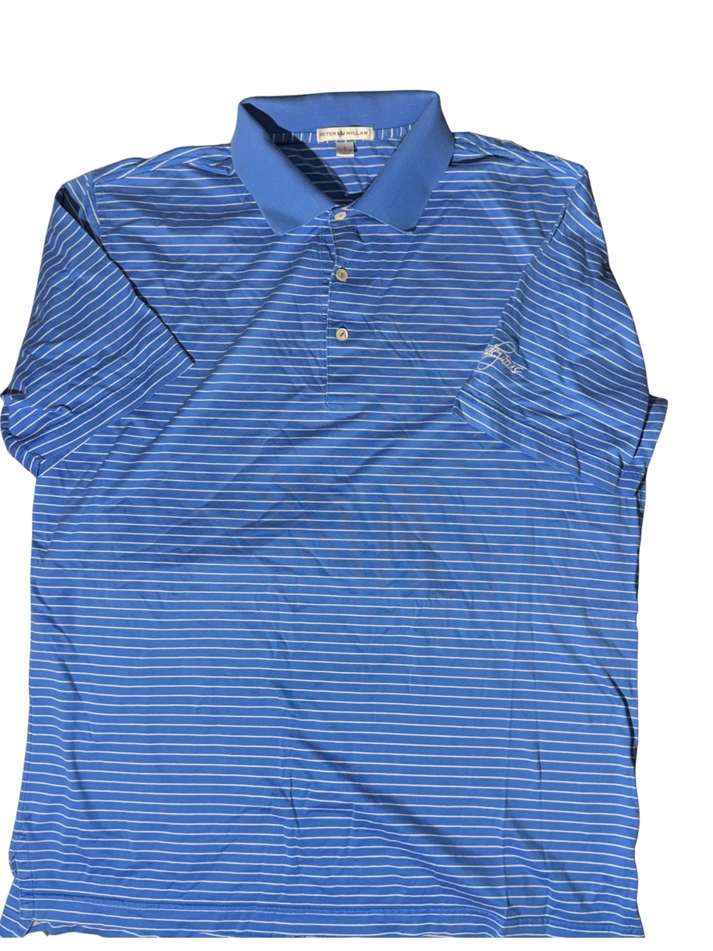 Peter Millar Light Blue Striped Performance Polo